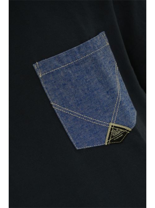 T-shirt Pocket in jersey Navy con tasca denim Roy Roger's | RRU90172CA16XXXXC0398